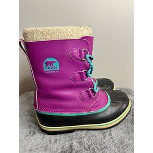 Sorel Youth Yoot Pac TP Insulated Waterproof Bright Plum Winter Boots SZ 6